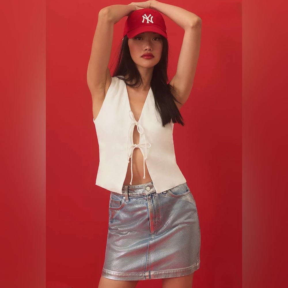 Pilcro coated denim skirt